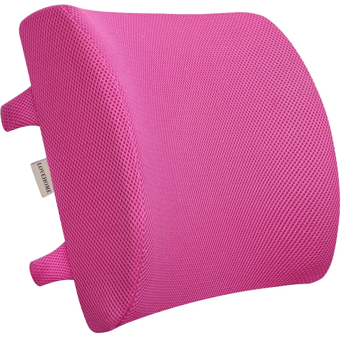 LOVEHOME Lumbar Pillow for Chair and Car | Memory Foam Back Support Cushion - Pink - main product image