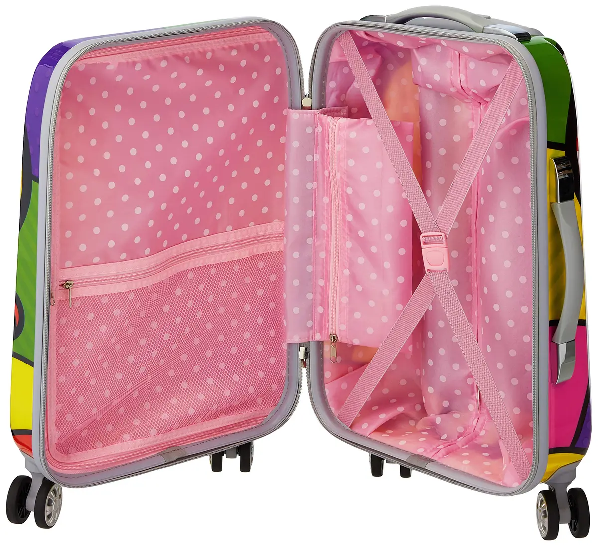 Rockland Vision Hardside Spinner Wheel Luggage 20" | Durable Polycarbonate Carry-On with Heart Design - view 5