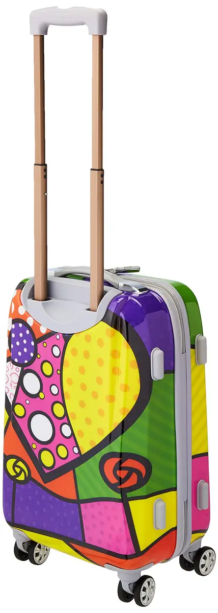 Rockland Vision Hardside Spinner Wheel Luggage 20" | Durable Polycarbonate Carry-On with Heart Design - view 2