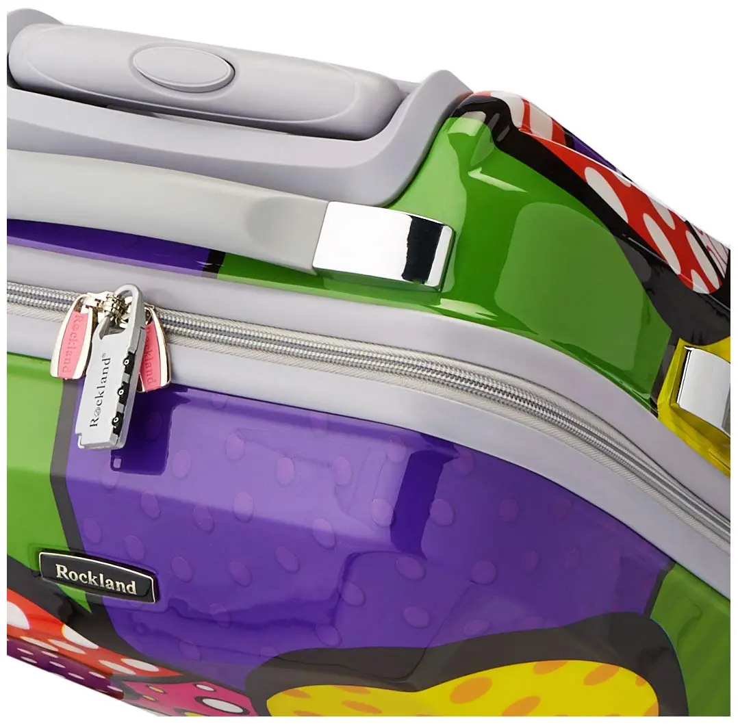Rockland Vision Hardside Spinner Wheel Luggage 20" | Durable Polycarbonate Carry-On with Heart Design - view 4