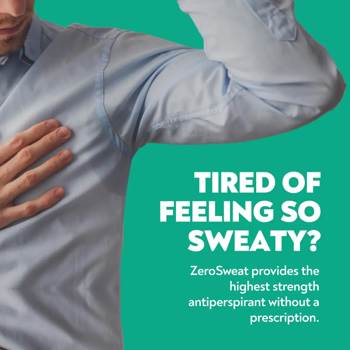 ZeroSweat Clinical Strength Antiperspirant Deodorant for Hyperhidrosis 35.5ml (1.2 Fl Oz) | Stops Excessive Armpit Sweat - view 3