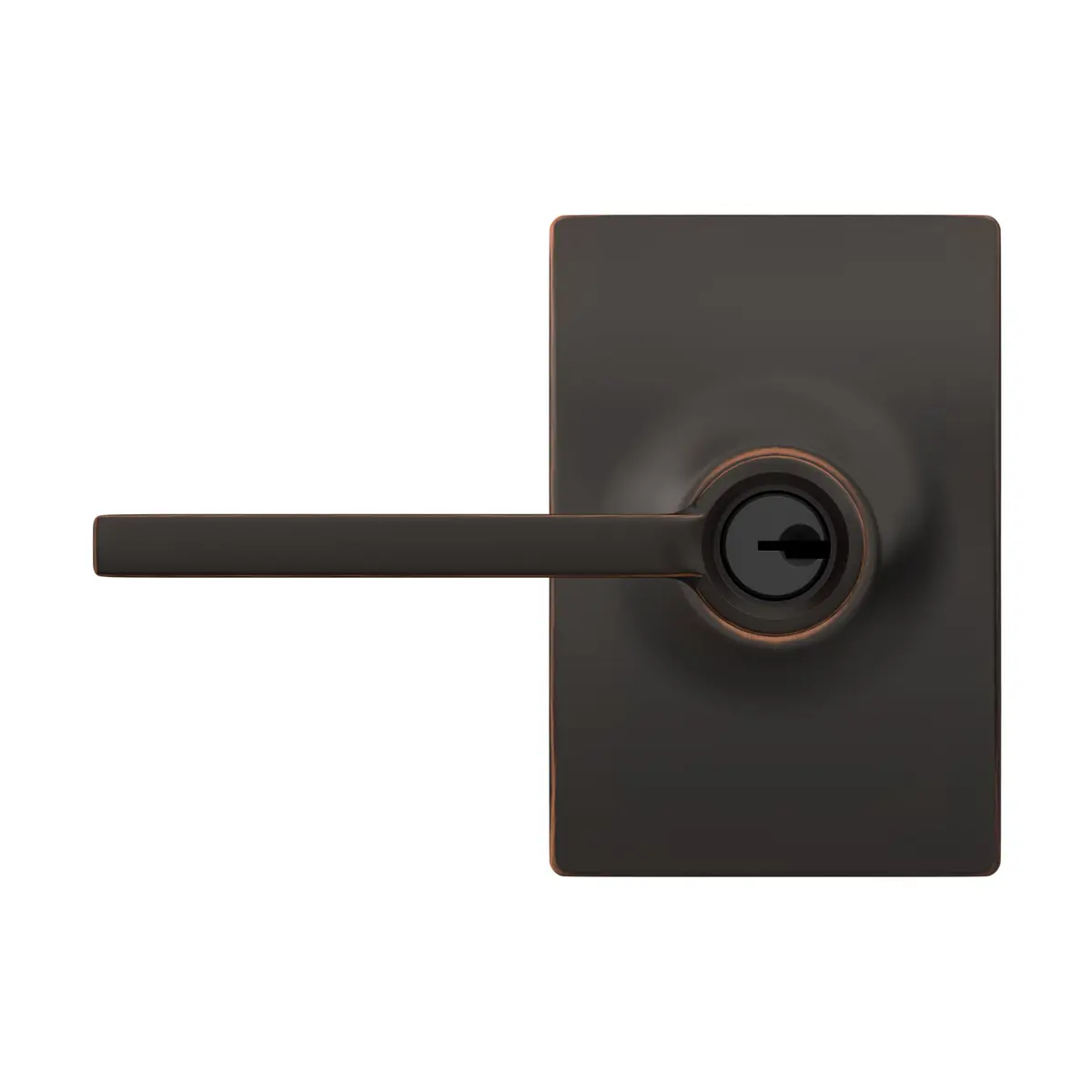 SCHLAGE Latitude Keyed Entry Door Handle, Reversible, Aged Bronze | Minimalist Design & Certified Security - view 6