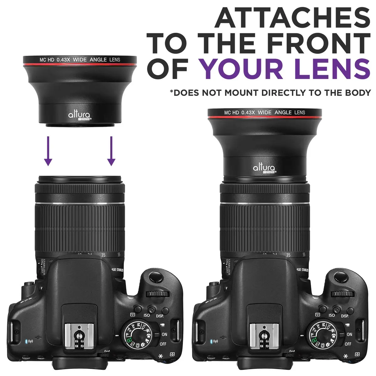 Altura Photo 52mm Wide Angle Lens with Macro for Nikon DSLR Cameras | Expands Field of View - view 2