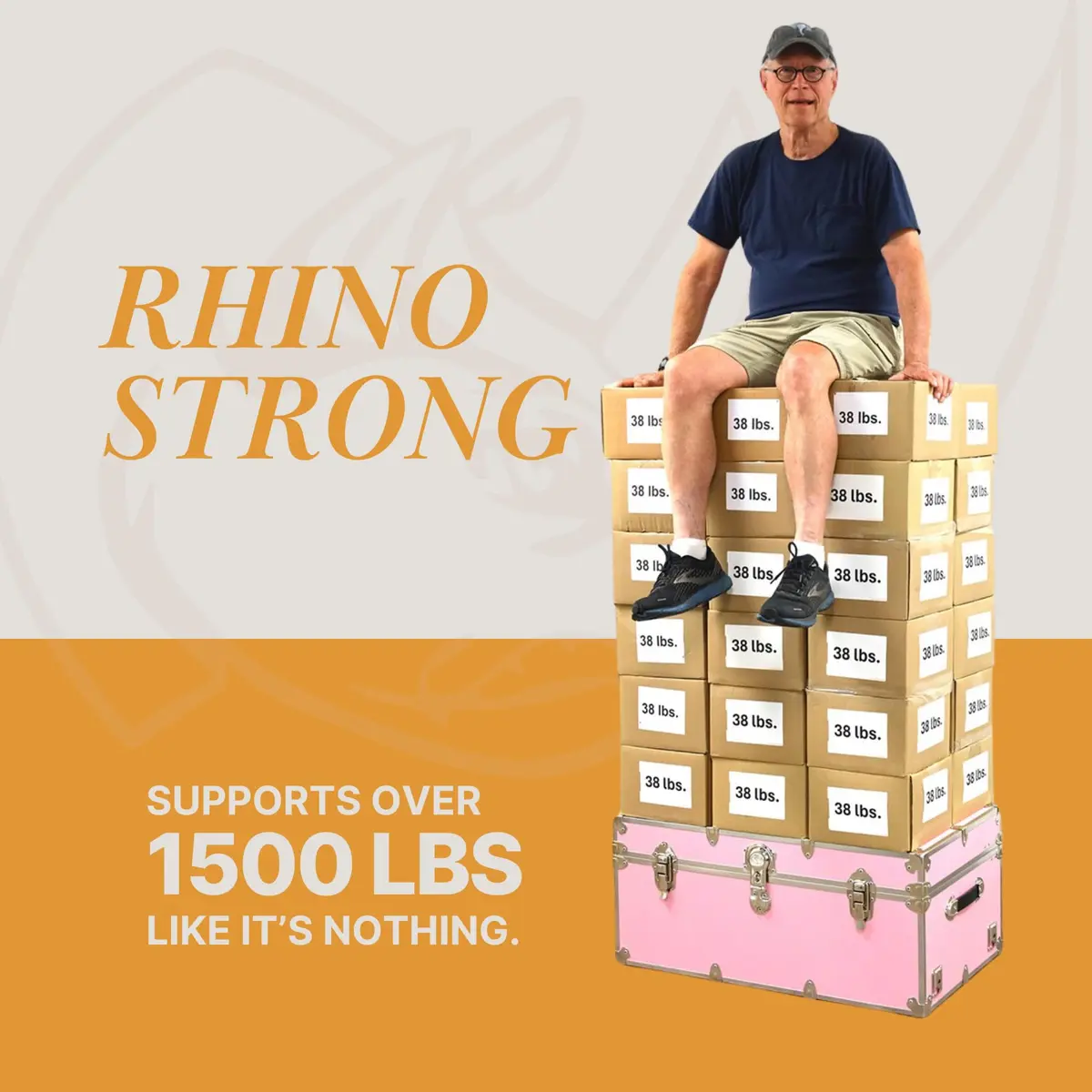 Rhino Trunk & Case Classic Camp & College Storage Trunk with Wheels | Heavy-Duty Dorm & Home Storage | 30" x 17" x 13" | 105 qt - view 9