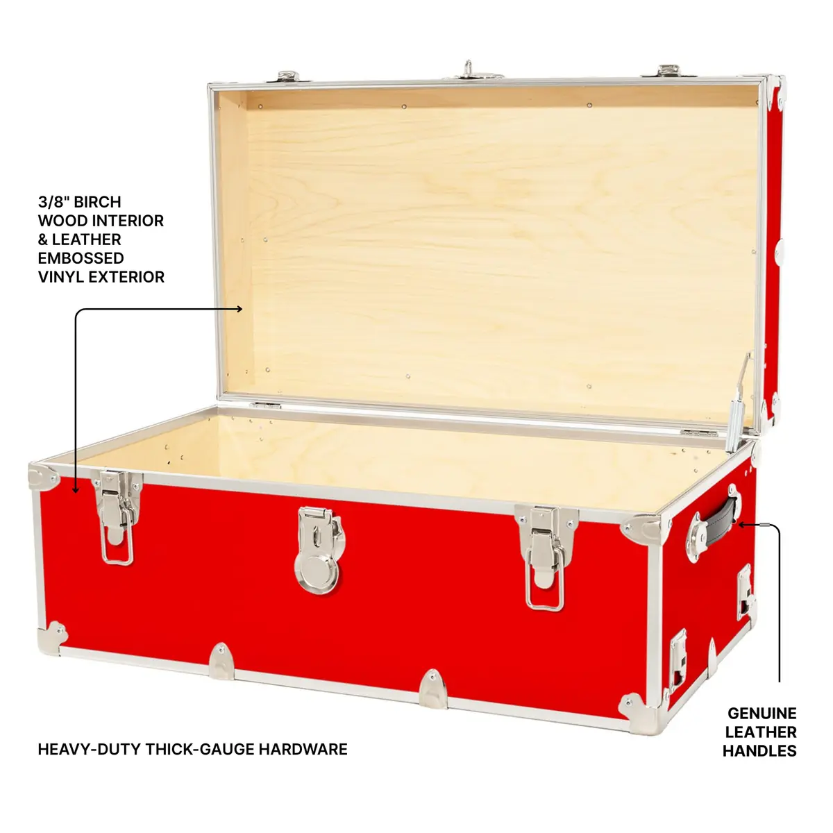 Rhino Trunk & Case Classic Camp & College Storage Trunk 30" x 17" x 13" | Heavy-Duty Dorm & Home Storage - view 3