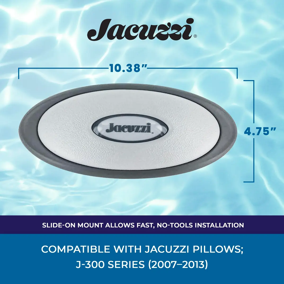 Jacuzzi J-300 Series Oval Spa Pillow Replacement 25.4 cm (10 in) | Ergonomic Head & Neck Support for Hot Tubs - view 3