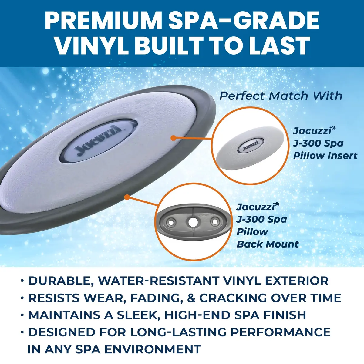 Jacuzzi J-300 Series Oval Spa Pillow Replacement 25.4 cm (10 in) | Ergonomic Head & Neck Support for Hot Tubs - view 4