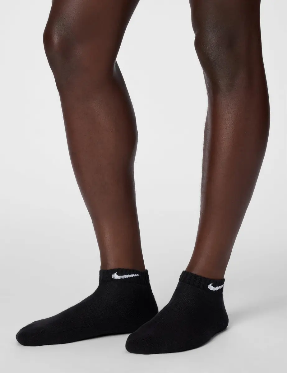 Nike Unisex Everyday Cushioned Training Low Socks (6 Pairs), Black/White, Small | Moisture-Wicking & Arch Support - view 2
