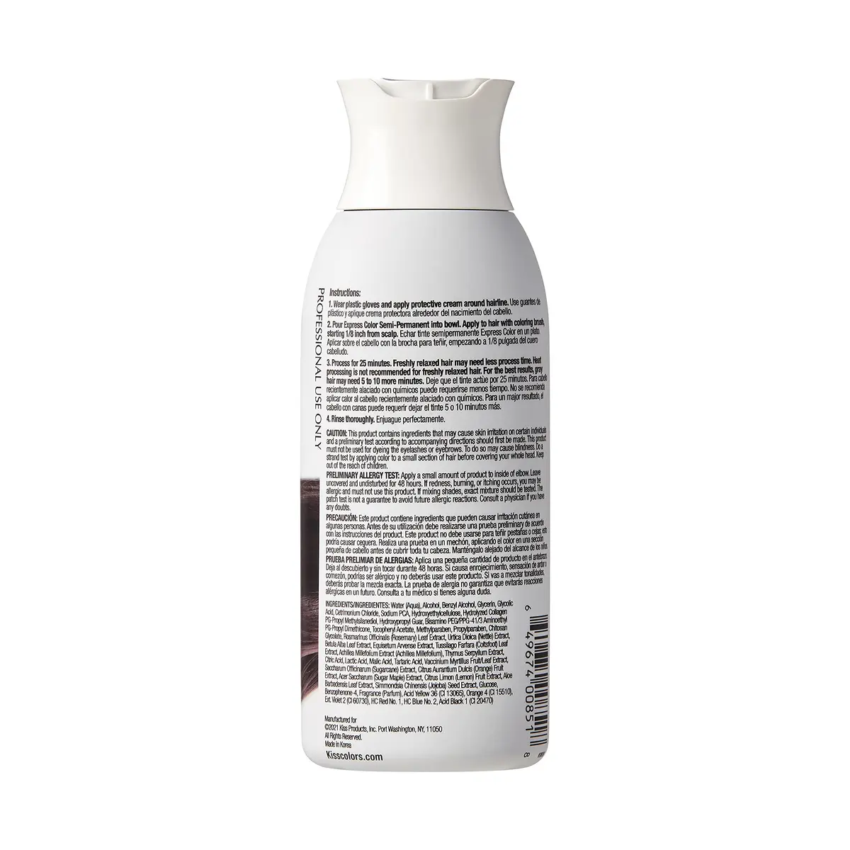 KISS Semi-Permanent Hair Color Black 3.5 oz (103.5 ml) | Vivid, Gentle, Gray Coverage - view 2