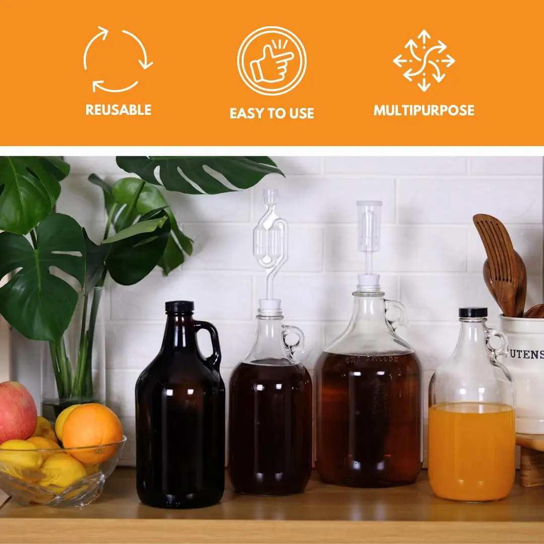 FastRack Mead Making Kit 1 Gallon | Clear Glass Fermentation Jug with Airlocks & Yeast for Home Brewing - view 2