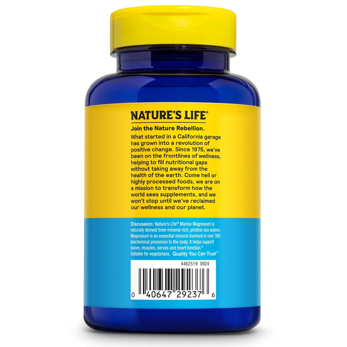 Nature's Life Marine Magnesium 500mg | Supports Healthy Digestion & Regularity | 100 Vegetarian Caps - view 3