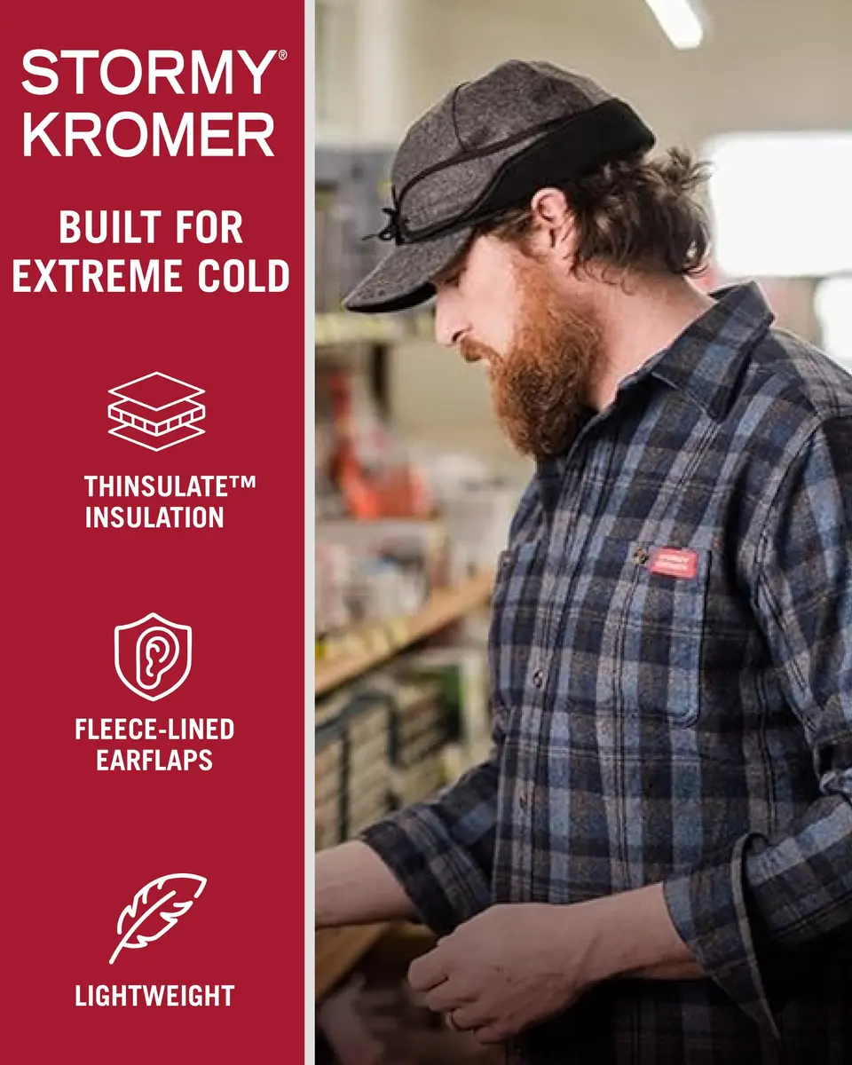 Stormy Kromer The Rancher Cap, Charcoal, Size 7 1/4 | Cold-Weather Wool/Nylon Cap - view 3