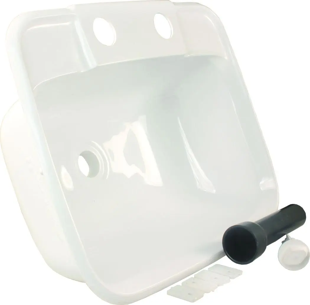 JR Products Molded Lavatory Sink - White | 6" Tall x 14-7/8" Wide x 12-3/8" Deep, Porcelain - view 2