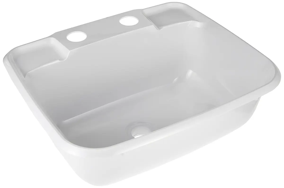 JR Products Molded Lavatory Sink - White | 6" Tall x 14-7/8" Wide x 12-3/8" Deep, Porcelain - view 3
