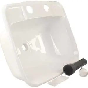 JR Products Molded Lavatory Sink - White | 6" Tall x 14-7/8" Wide x 12-3/8" Deep, Porcelain - view 4
