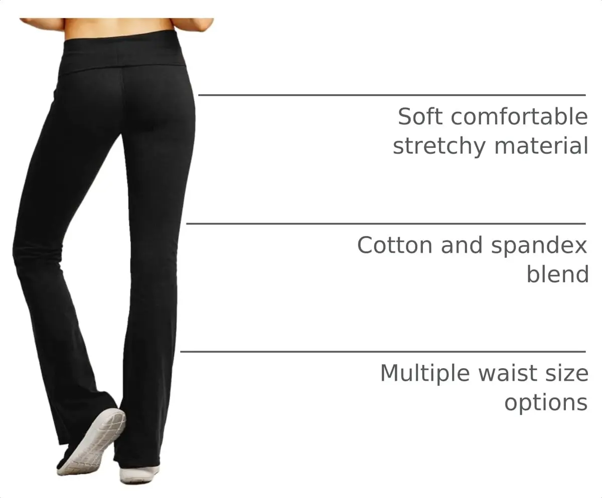 MOPAS Women's Flared Yoga Pants 92% Cotton/8% Spandex | Comfortable, Breathable & Stylish (70-120 chars) - view 4