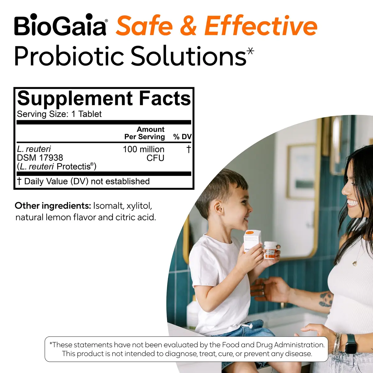 BioGaia Probiotic Chewable Tablets Lemon-Lime Flavor 30 Count | Digestive & Immune Health Support - view 8
