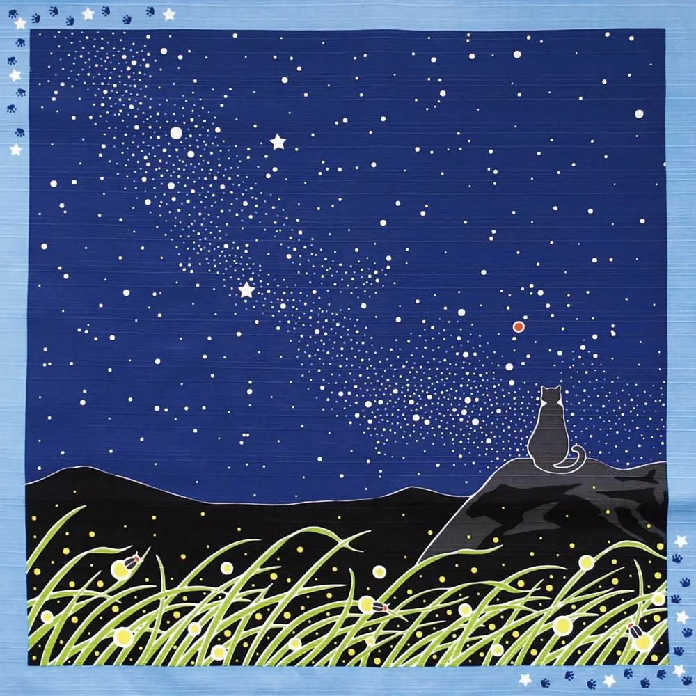 Yamaco Milky Way Furoshiki 50cm x 50cm | Authentic Cotton Wrapping Cloth for Decor - main product image