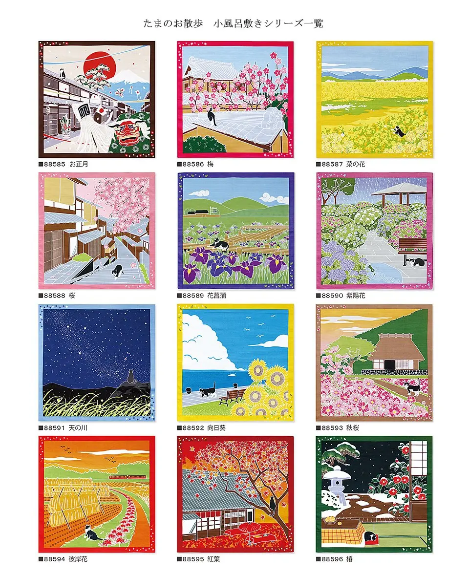 Yamaco Milky Way Furoshiki 50cm x 50cm | Authentic Cotton Wrapping Cloth for Decor - view 3