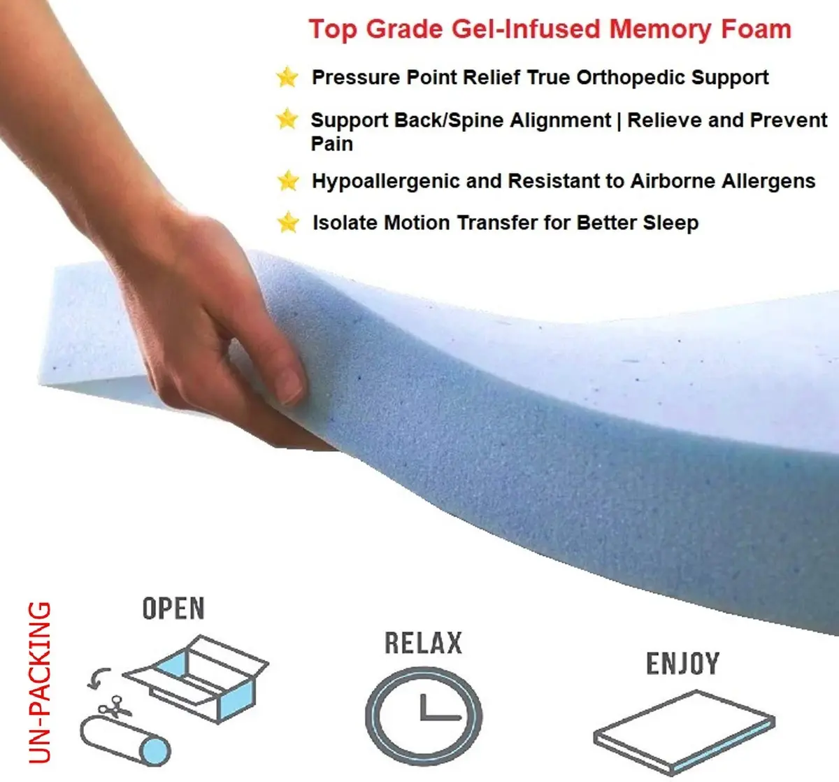 Dogbed4less Extra Large Gel-Infused Memory Foam Dog Bed | Orthopedic Support for XL Breeds - view 5
