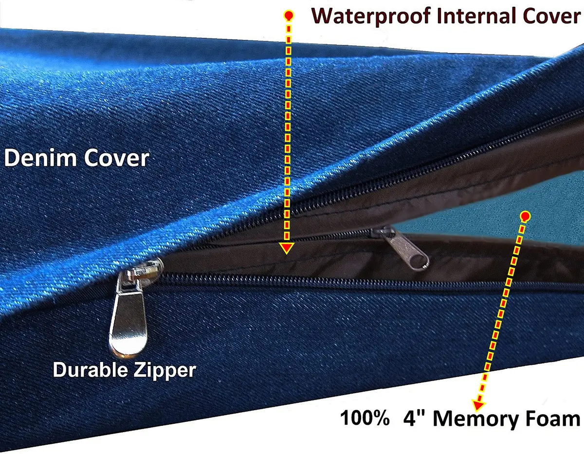 Dogbed4less Extra Large Gel-Infused Memory Foam Dog Bed | Orthopedic Support for XL Breeds - view 6
