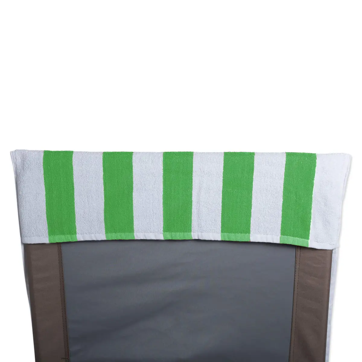 DII Stripe Beach Lounge Chair Towel with Fitted Top Pocket, 26x82, Green | Absorbent Cotton Towel for Poolside & Beach - view 2