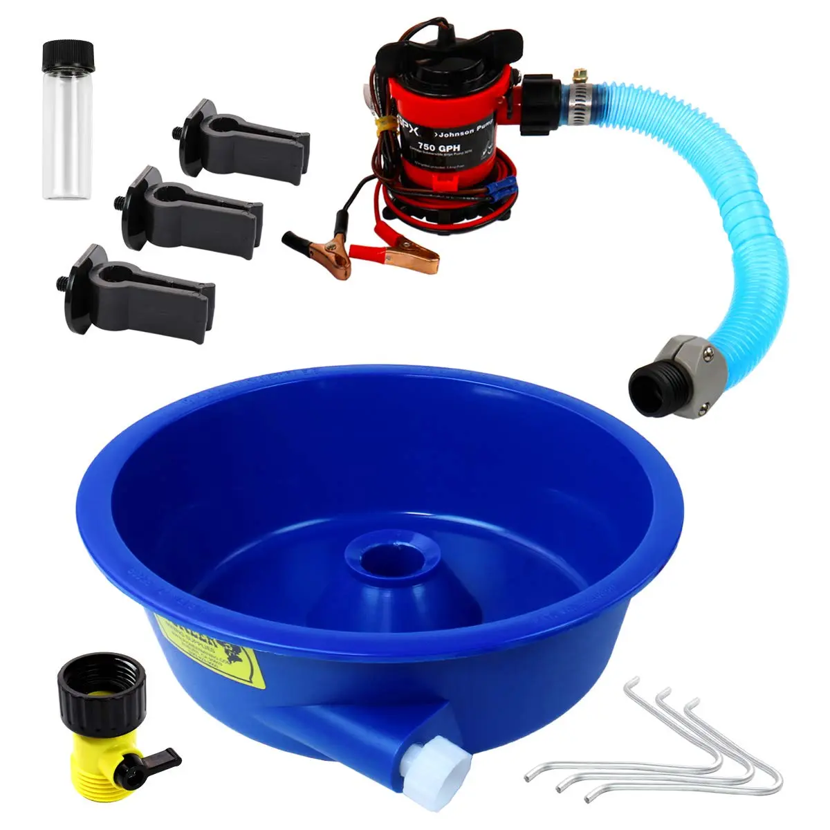 Blue Bowl Concentrator Kit with Pump, Leg Levelers, Vial - Gold Mining Equipment 2.3 kg (5 lb) | Portable Fine Gold Recovery System - main product image