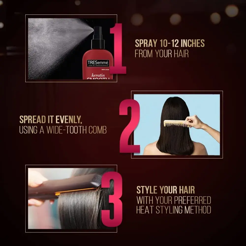 TRESemmé Keratin Smooth Heat Protect Spray with Marula Oil, 236ml (8 Fl Oz) | Shields Hair from Heat Up to 450°F - view 8