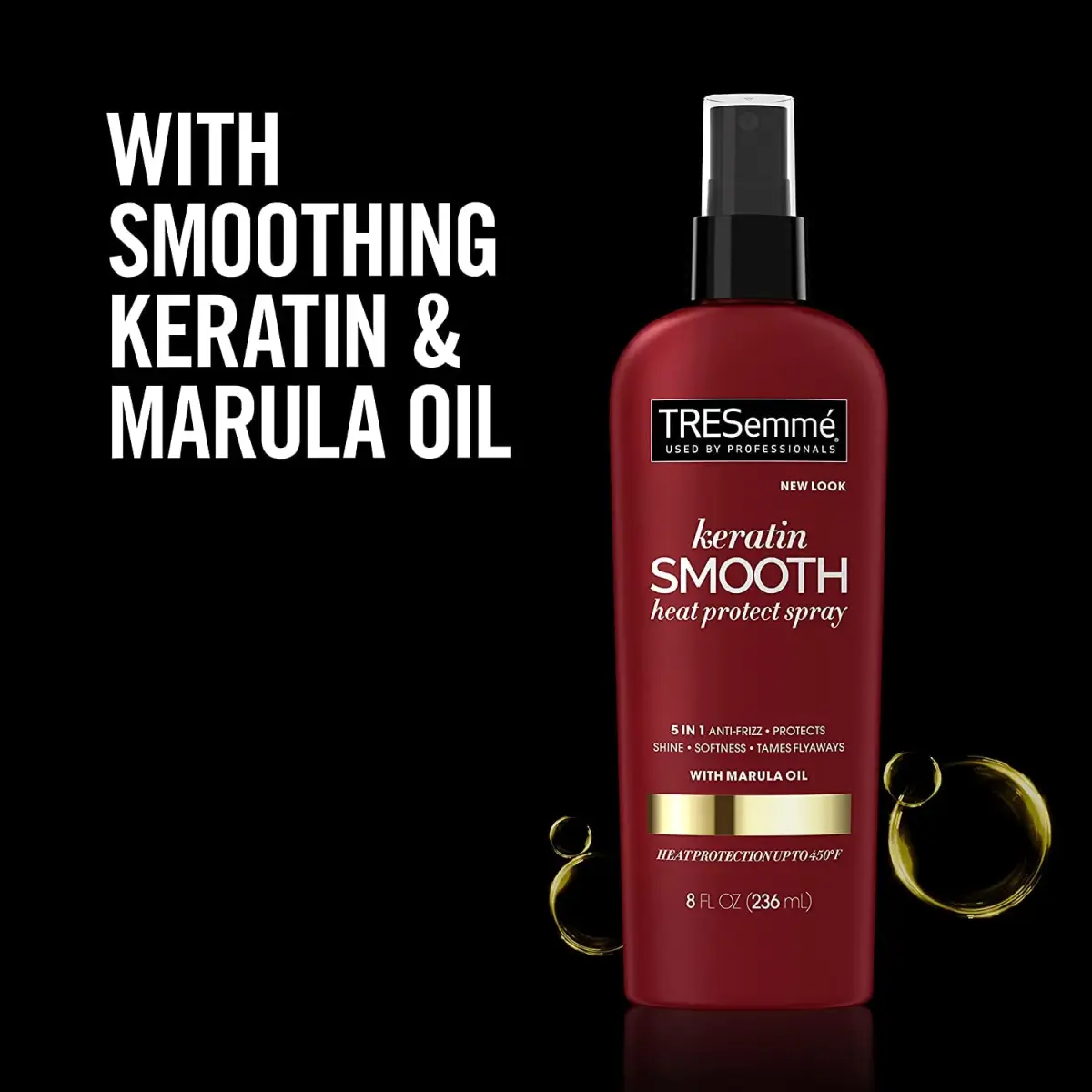 TRESemmé Keratin Smooth Heat Protect Spray with Marula Oil, 236ml (8 Fl Oz) | Shields Hair from Heat Up to 450°F - view 3