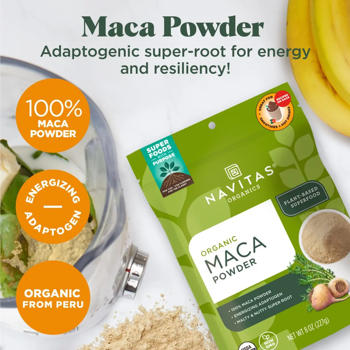 Navitas Organics Gelatinized Maca Powder 227g (8oz) | USDA Organic Adaptogen for Energy & Balance - view 3