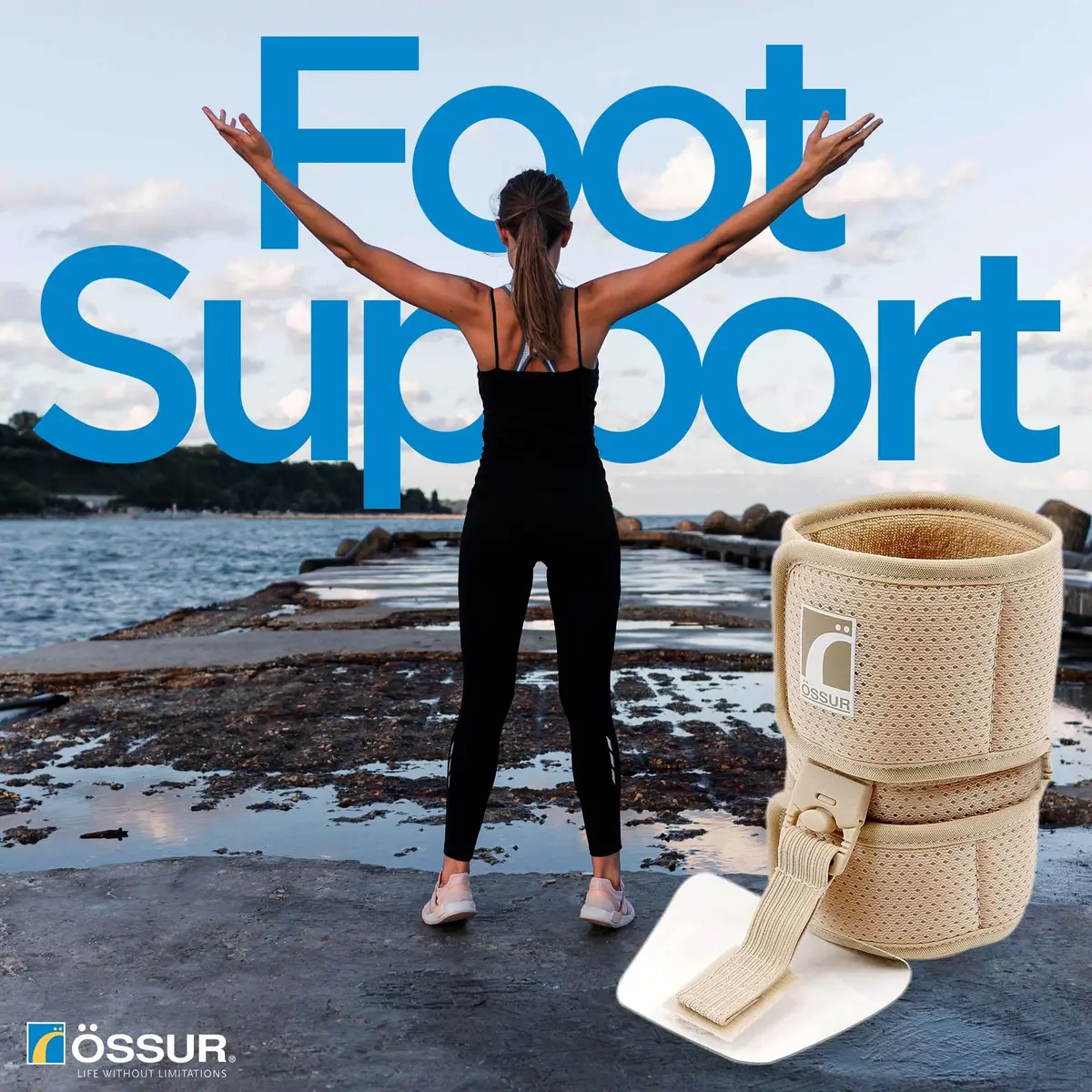 Ossur Foot-up Drop Foot Brace - Ankle Support Comfort Adjustable Wrap (Beige, Medium) | Lightweight, Discreet Support for Drop Foot - view 4