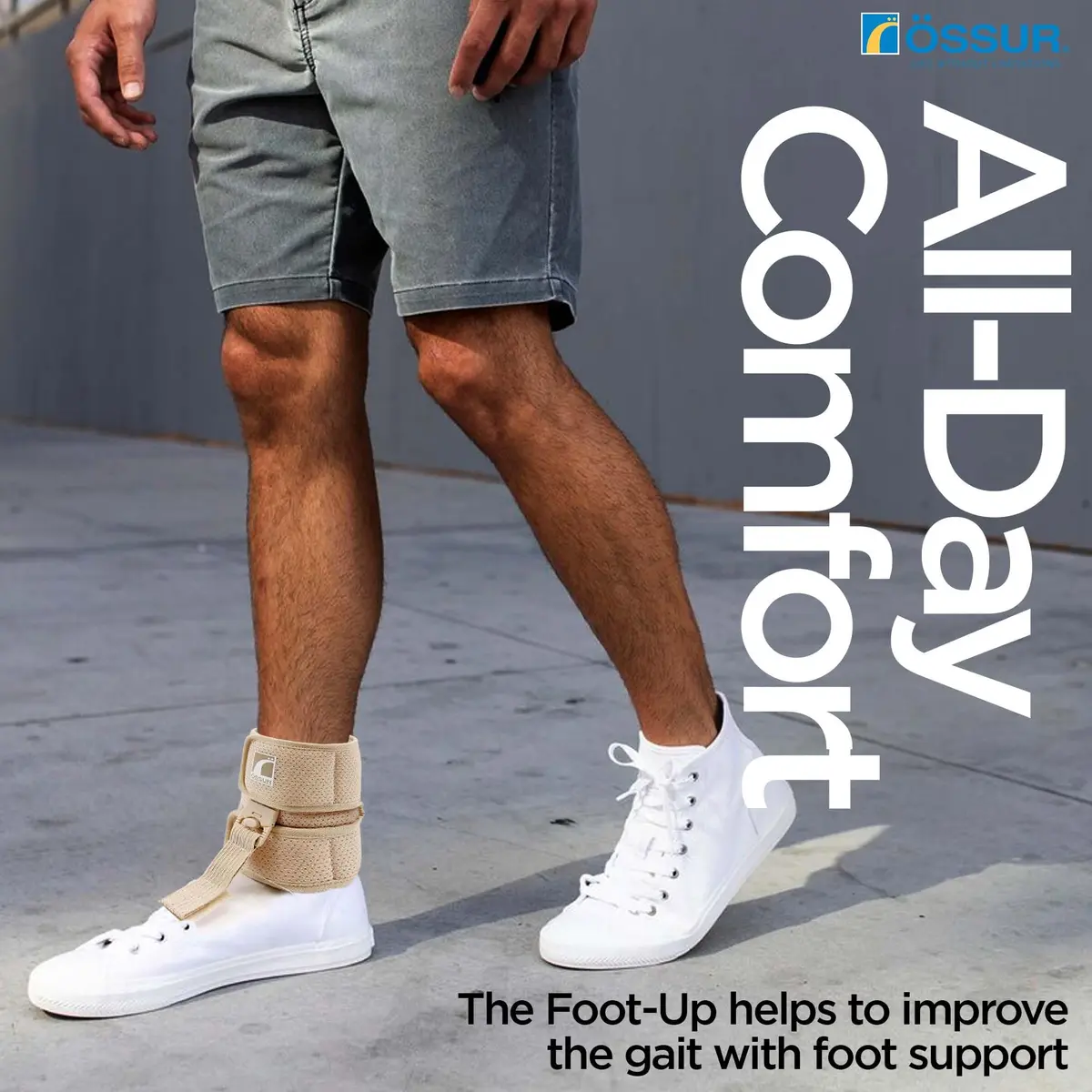 Ossur Foot-up Drop Foot Brace - Ankle Support Comfort Adjustable Wrap (Beige, Medium) | Lightweight, Discreet Support for Drop Foot - view 6
