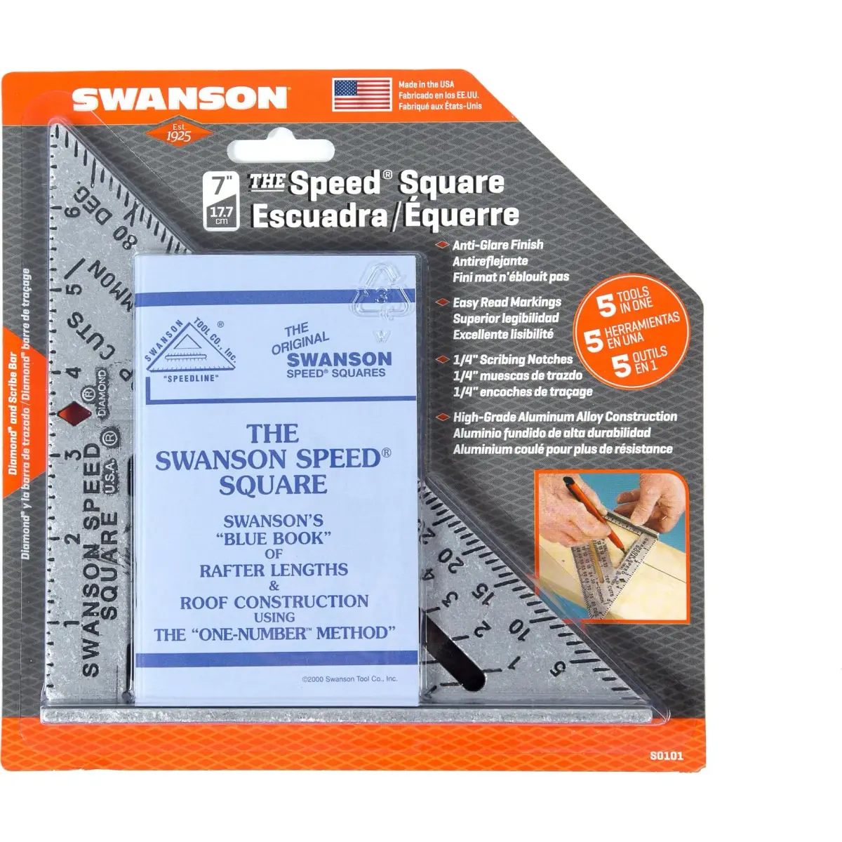 Swanson Tool Co S0101 7 Inch Speed Square, Pack of 50 | Die-Cast Aluminum for Accuracy - view 2