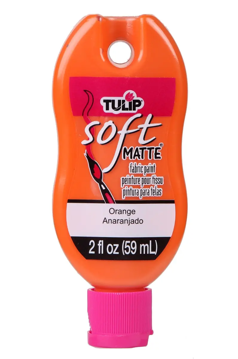 Tulip Soft Fabric Paint Orange 59ml (2 fl oz) | Permanent & Washable for Light & Dark Fabrics - main product image