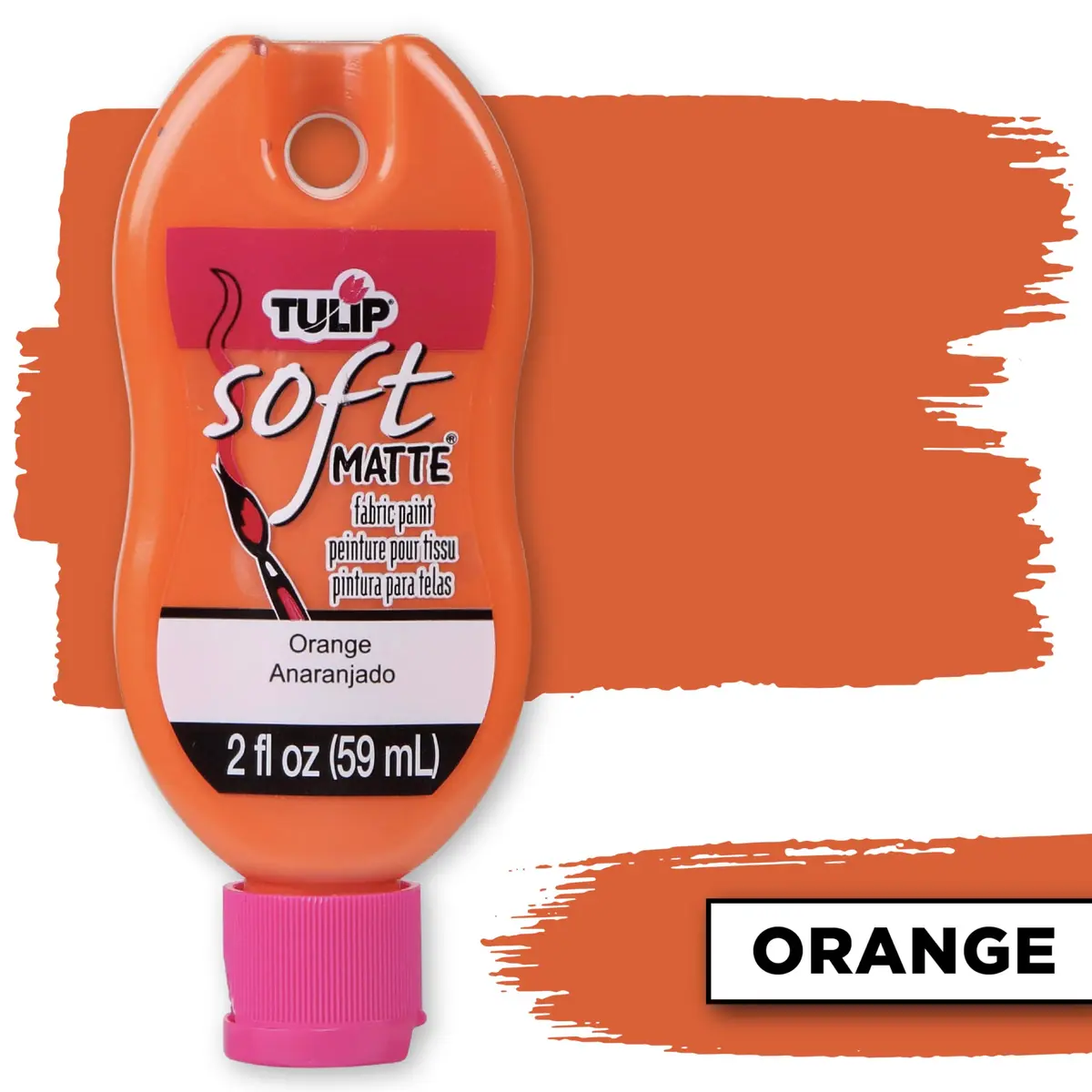 Tulip Soft Fabric Paint Orange 59ml (2 fl oz) | Permanent & Washable for Light & Dark Fabrics - view 2