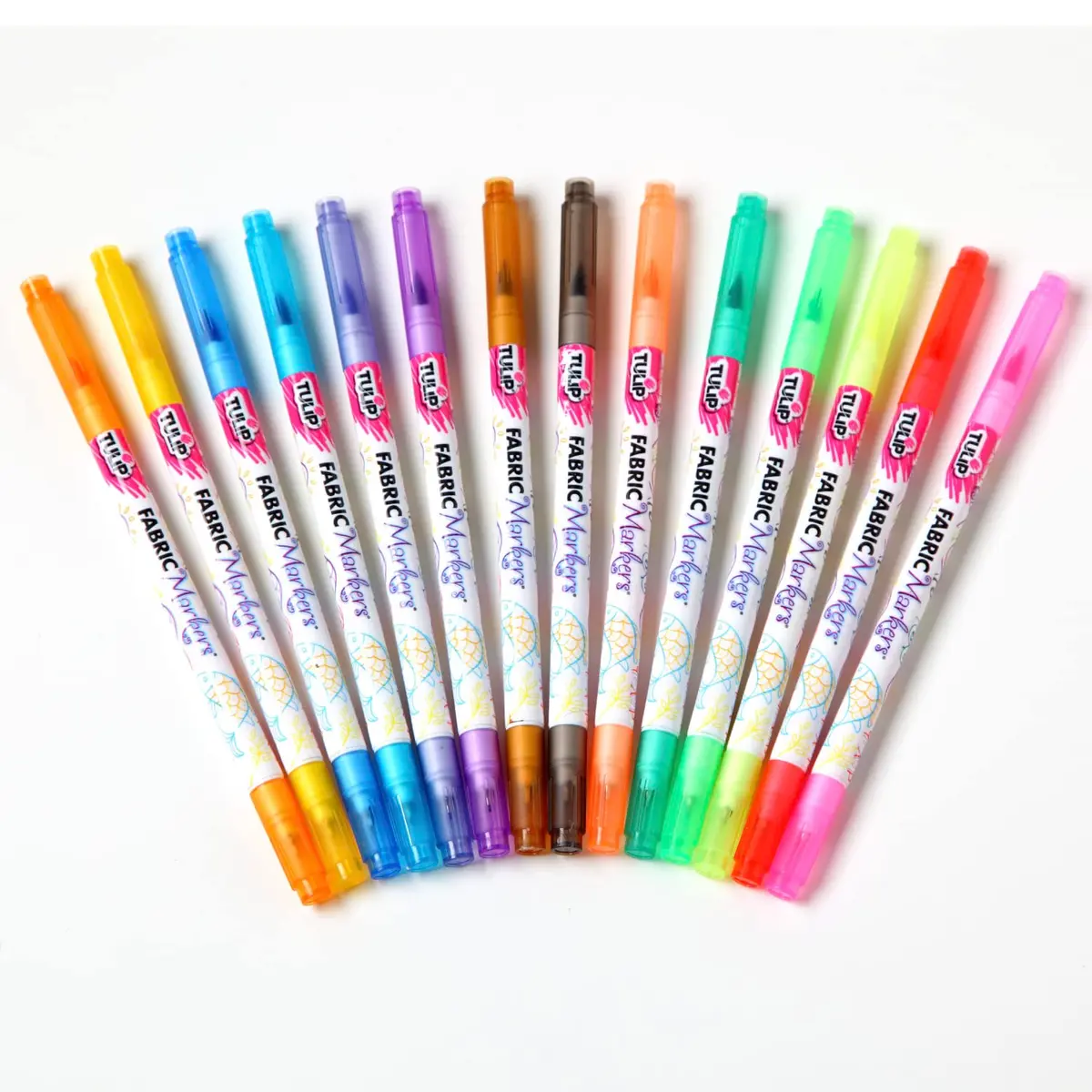 Tulip Fabric Markers 14 Pack - Dual Tip, Washable & Permanent for Art & Sewing - view 2