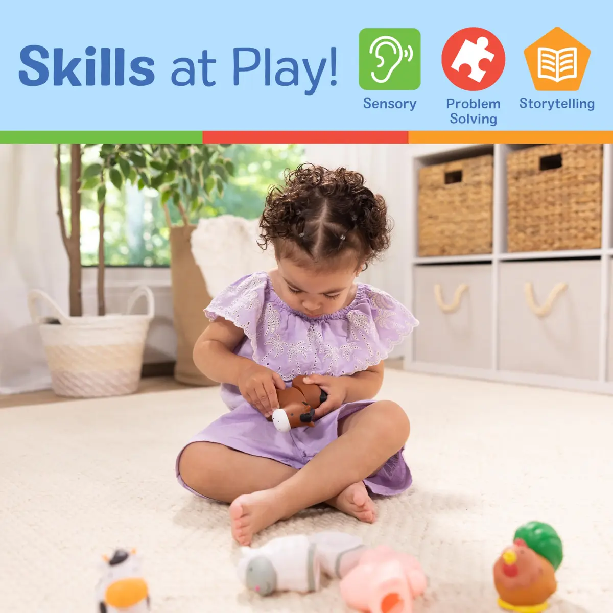 Melissa & Doug Pop Blocs Farm Animals Educational Baby Toy - 10 Linkable Pieces | Fine Motor & Cognitive Development - view 5