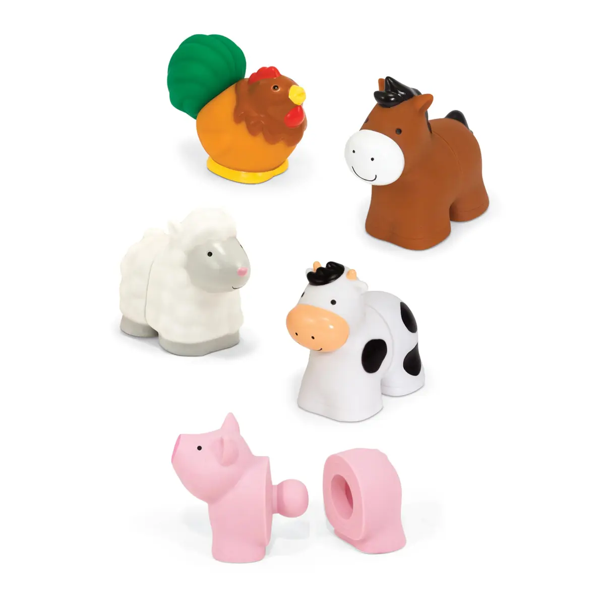 Melissa & Doug Pop Blocs Farm Animals Educational Baby Toy - 10 Linkable Pieces | Fine Motor & Cognitive Development - main product image