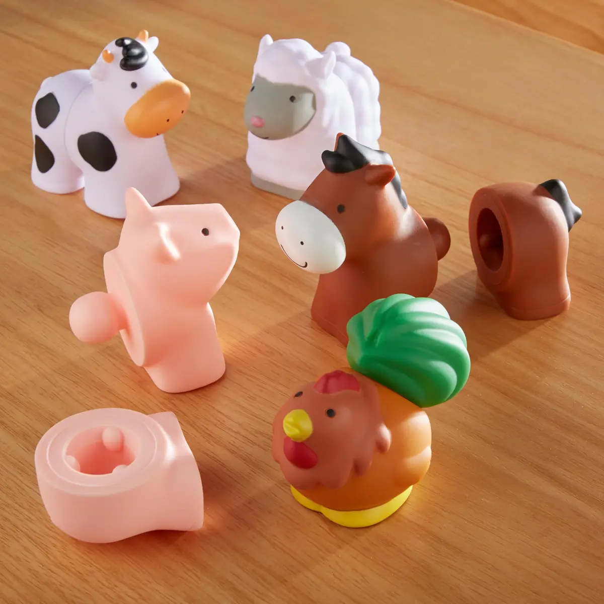 Melissa & Doug Pop Blocs Farm Animals Educational Baby Toy - 10 Linkable Pieces | Fine Motor & Cognitive Development - view 9