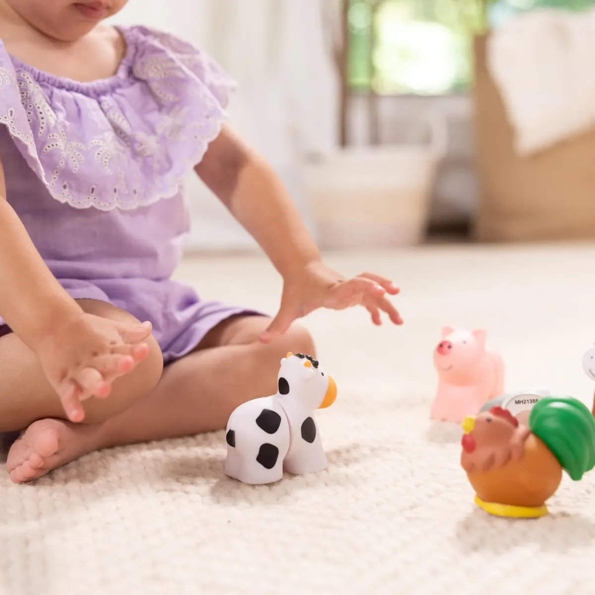 Melissa & Doug Pop Blocs Farm Animals Educational Baby Toy - 10 Linkable Pieces | Fine Motor & Cognitive Development - view 2