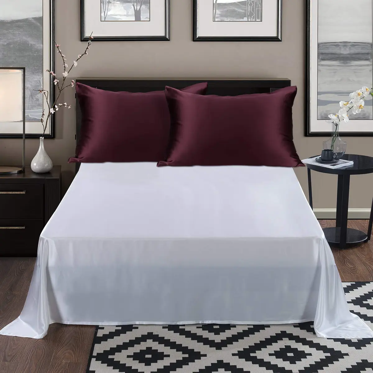 ALASKA BEAR Queen Silk Pillowcase & Hypoallergenic Silk Scrunchie Set | 100% Mulberry Silk, 20x30 in, Breathable & Skin-Friendly - view 5