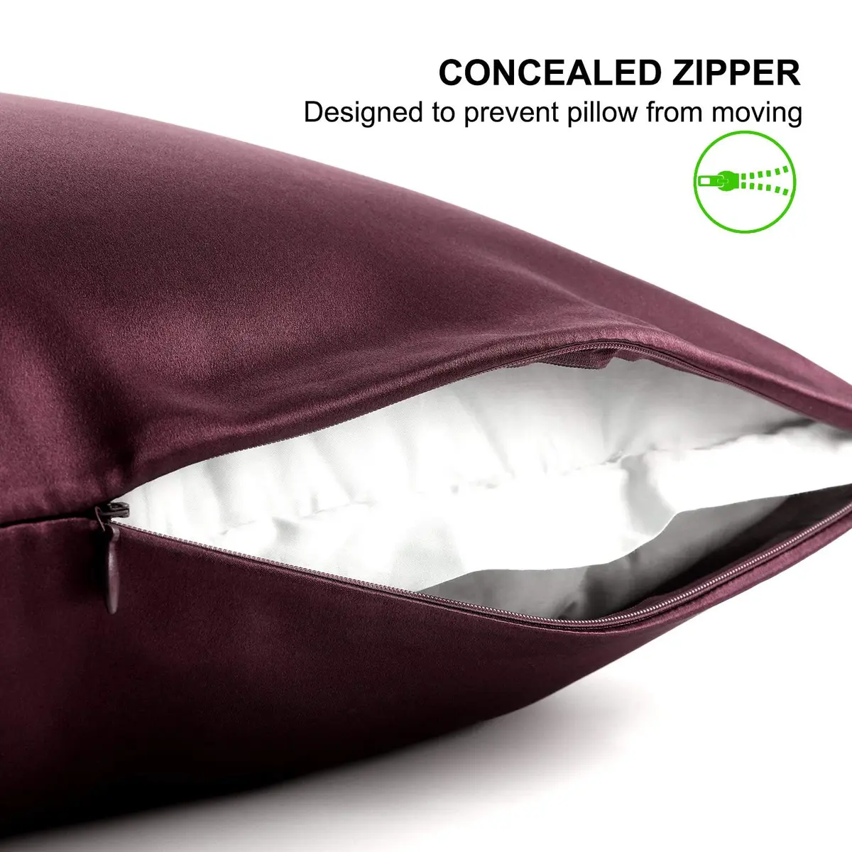 ALASKA BEAR Queen Silk Pillowcase & Hypoallergenic Silk Scrunchie Set | 100% Mulberry Silk, 20x30 in, Breathable & Skin-Friendly - view 3