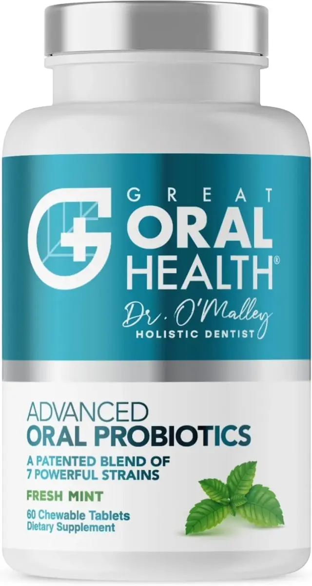 Great Oral Health Mint Oral Probiotics 60 Chewable Tablets | Dentist Formulated for Bad Breath & Gum Health - main product image