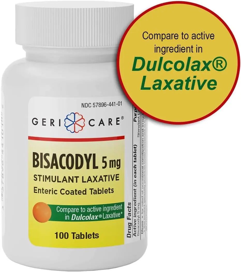 GeriCare Bisacodyl 5 mg Coated Tablets | Gentle Overnight Constipation Relief (100 Count) - view 6
