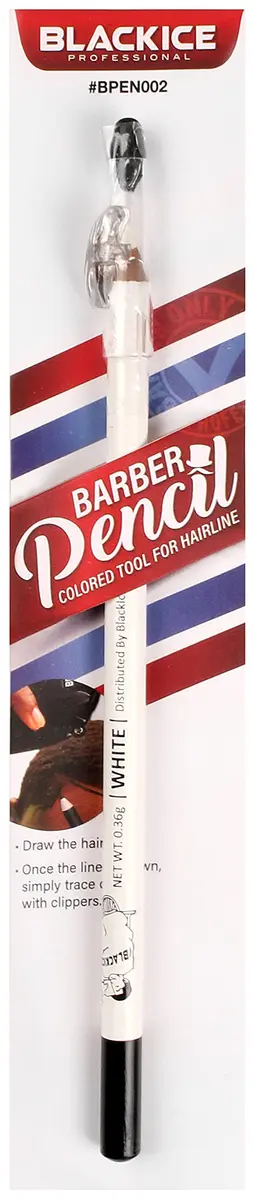 Black Ice Spray Barber Pencil (White) | Hairline Drawing Tool for Men - main product image