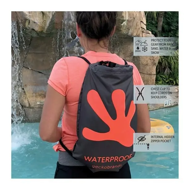 geckobrands Drawstring Travel Backpack 10L Waterproof Lightweight for Beach & Hiking - view 7