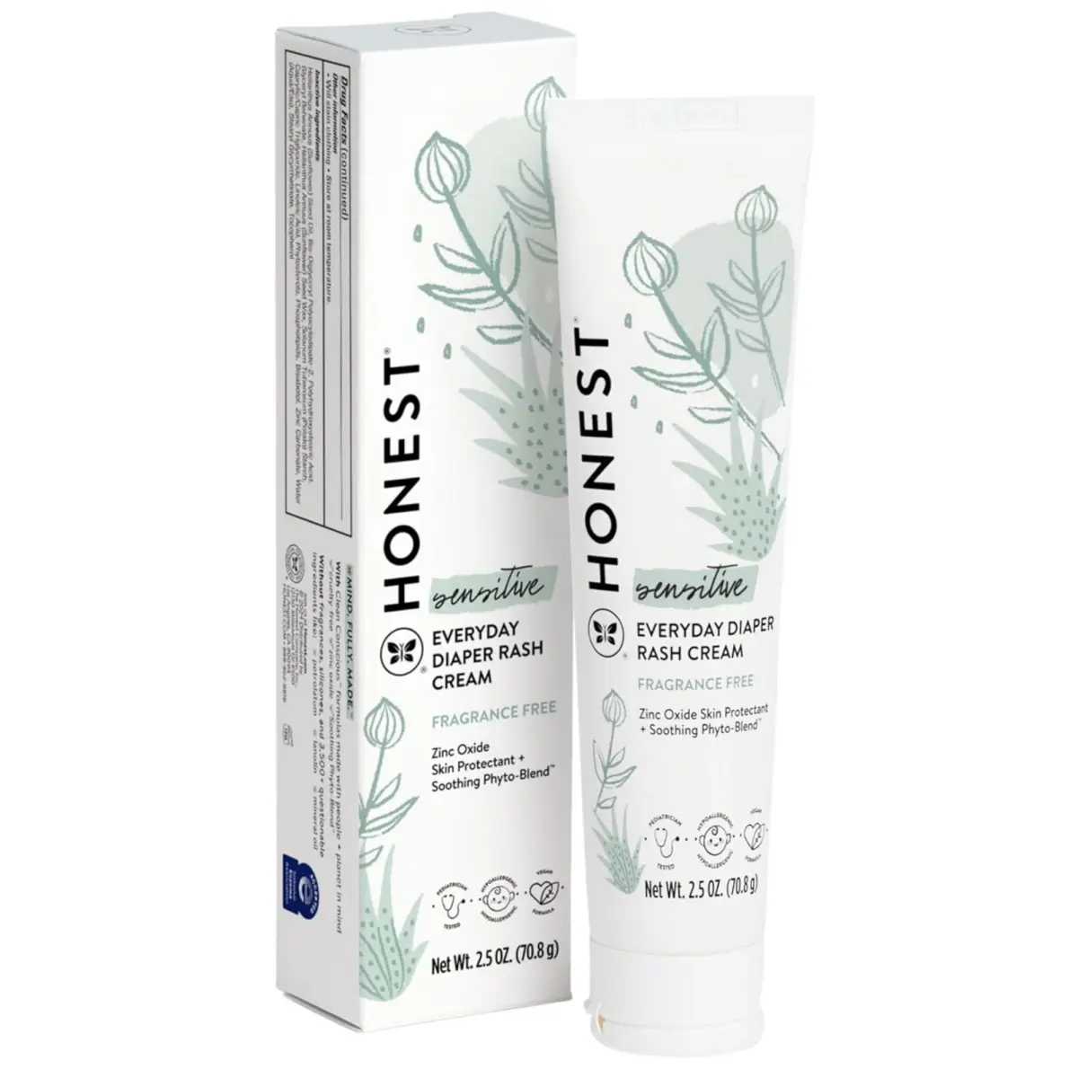 The Honest Company Hypoallergenic Diaper Rash Cream | Zinc Oxide 2.5 oz (70g) | NEA Recognized, Cruelty Free - main product image