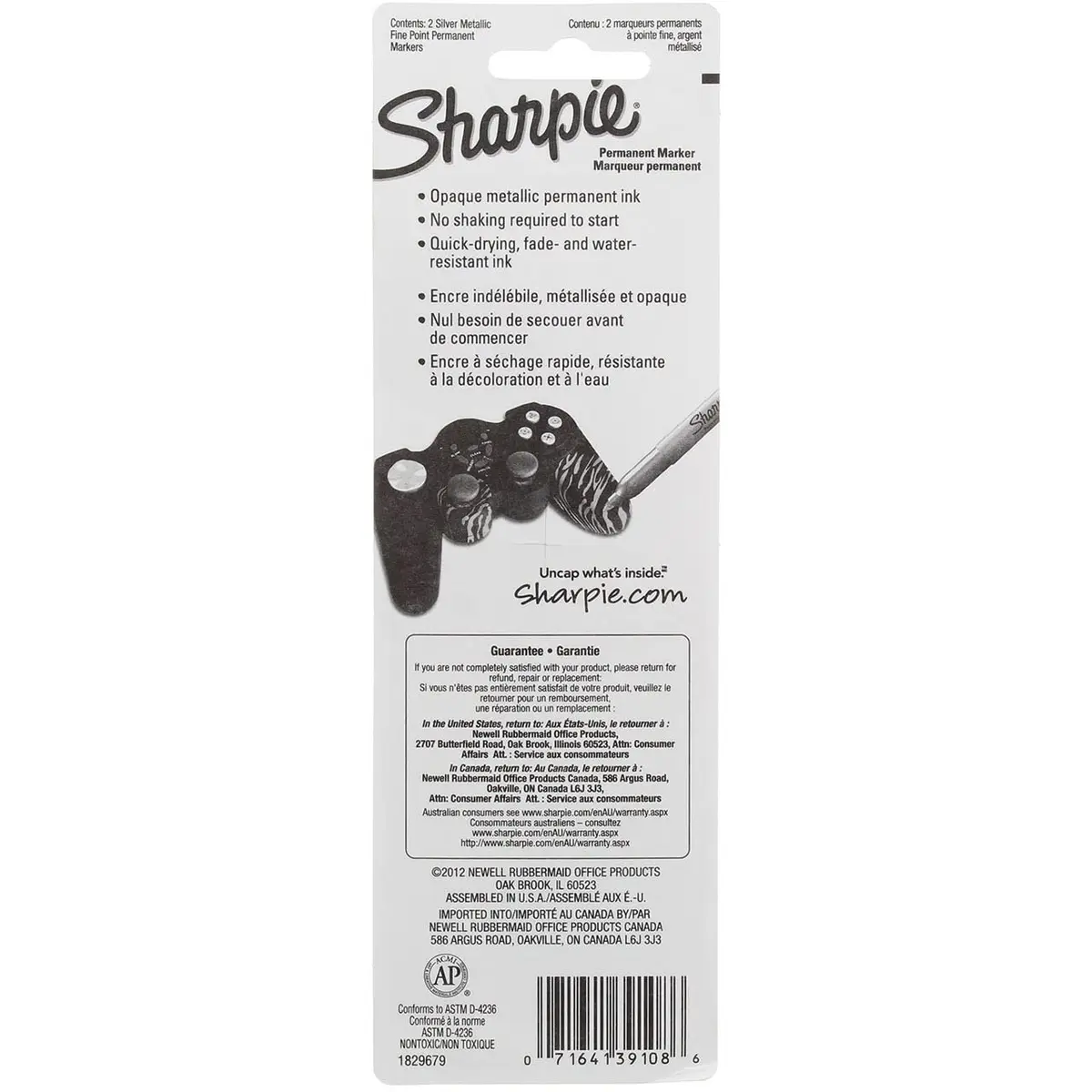 Sharpie Metallic Permanent Markers, Fine Point, Silver, Pack of 12 | Opaque Ink for Dark Surfaces - view 4