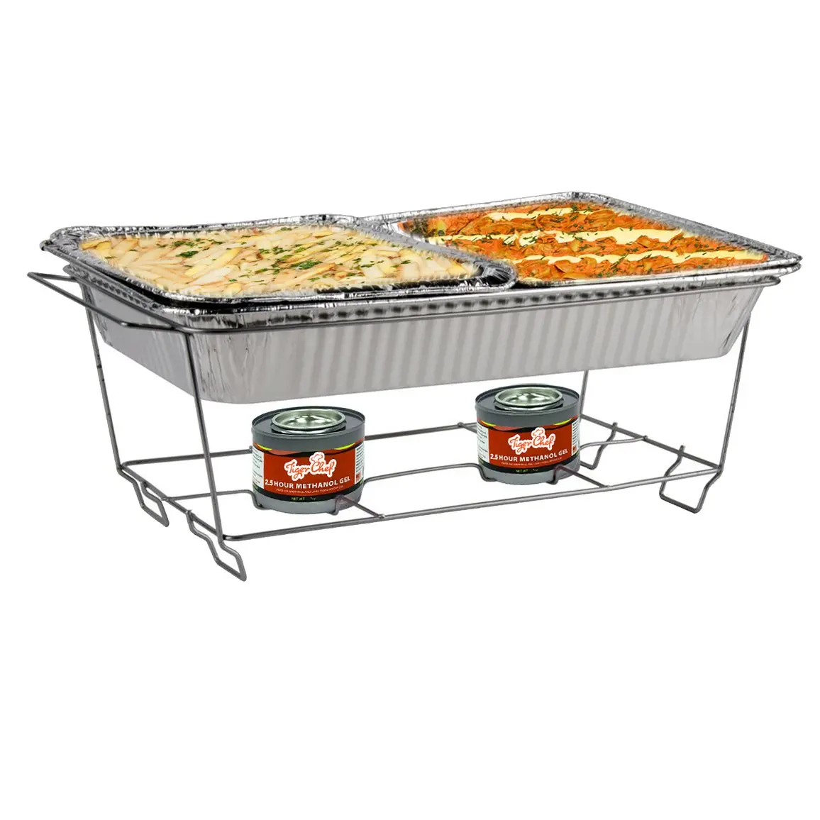 Tiger Chef Full Size Chrome Wire Frame Chafer Stand 12 Pack | Durable Buffet Food Warmer Rack - view 2