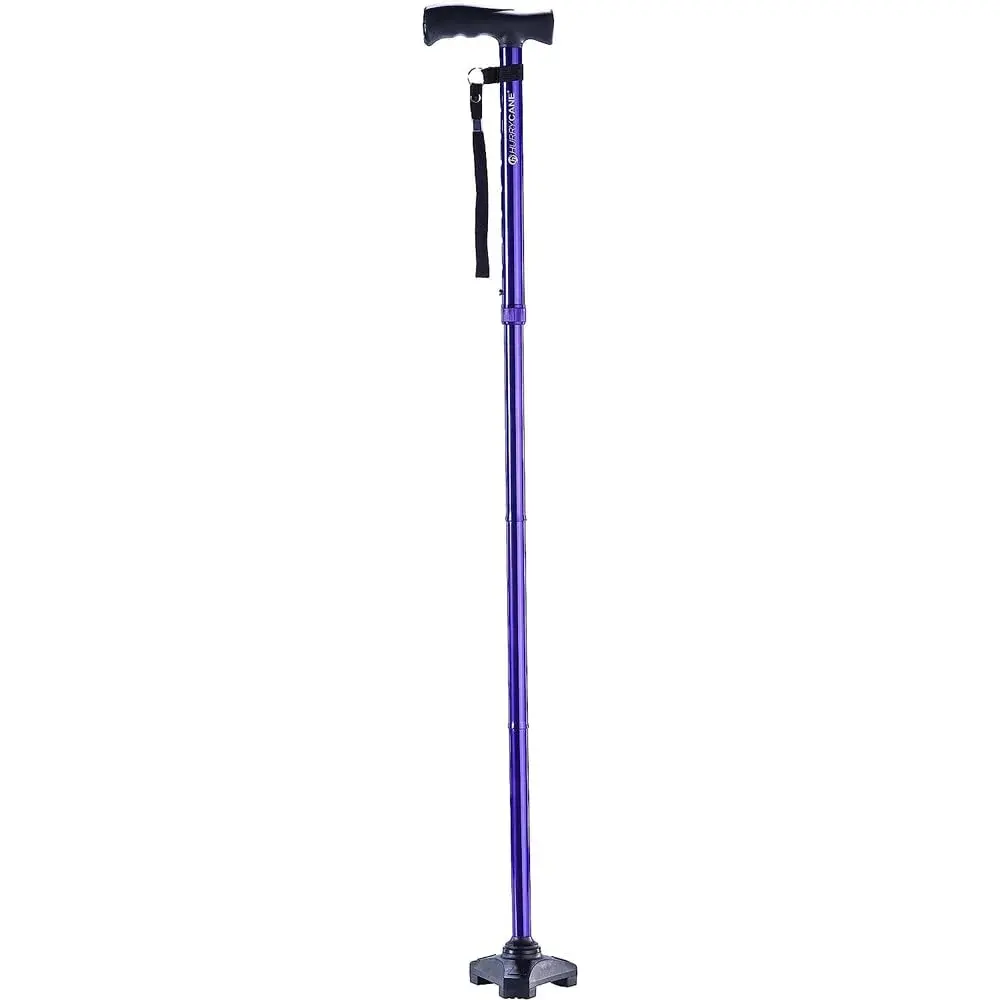 HurryCane Freedom Edition Folding Walking Cane, Pathfinder Purple | Adjustable Height 30.5-37.5 inches | Lightweight 0.57kg (1.25 lb) - main product image